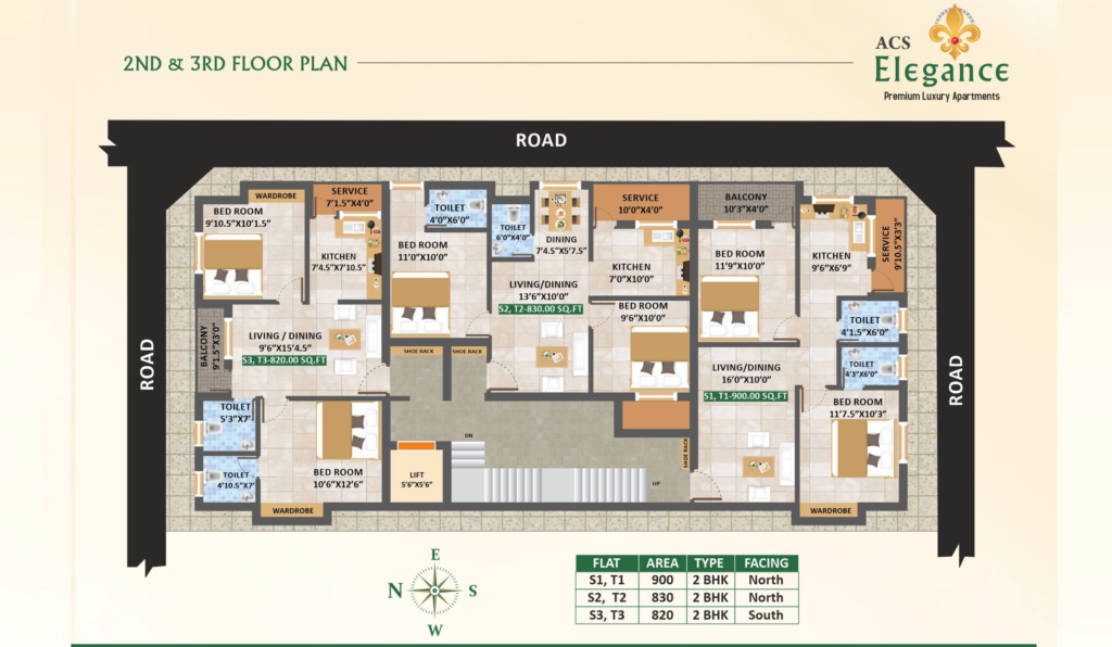 ACS Elegance 2nd & 3rd Floor Plan