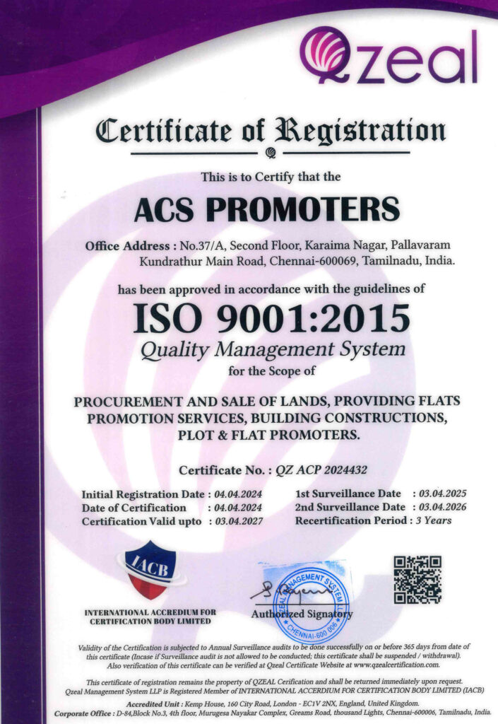 ACS Promoters - Certificate Of Registration